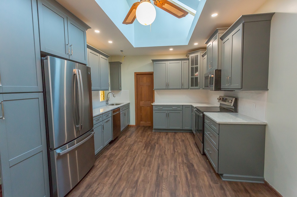 Wide photo of renovated kitchen